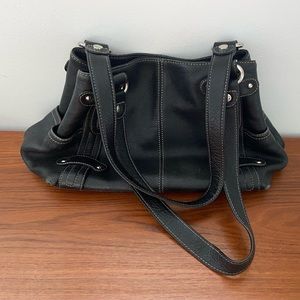 Black leather Tignanello Perfect 10 purse